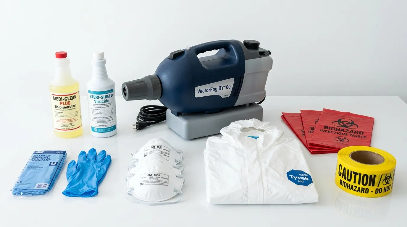 Professional biohazard remediation crew working in Nazareth