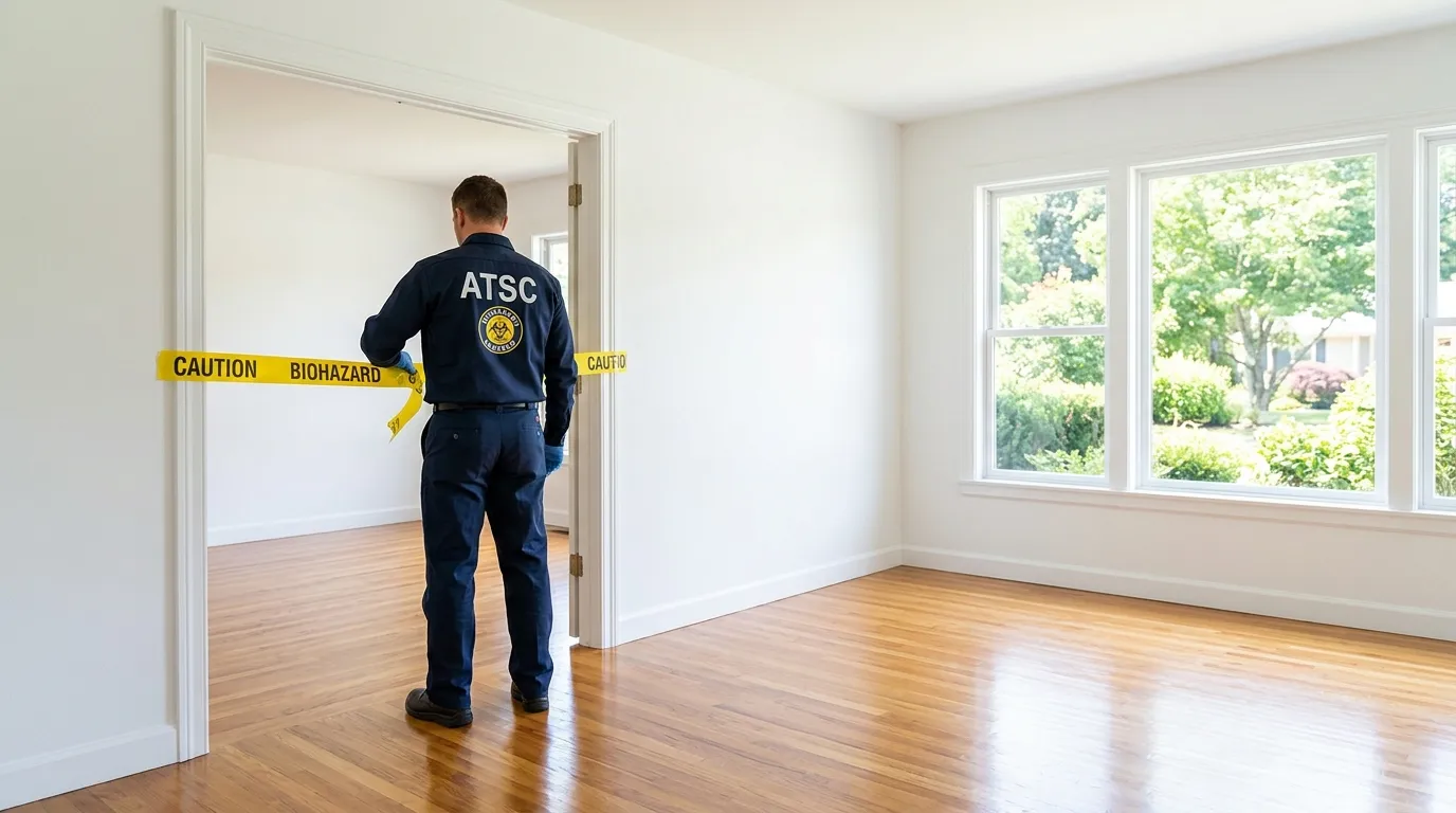 Certified biohazard cleanup crew performing Decomposition Cleanup in Nazareth